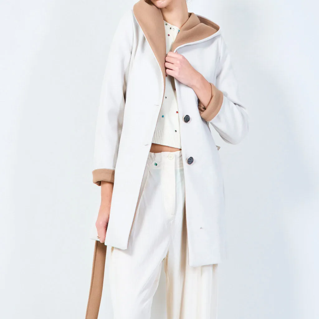 Sleek hooded coat with belted waist wholesale