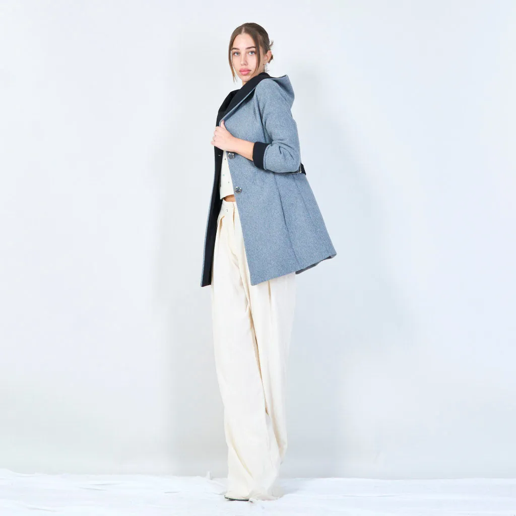 Sleek hooded coat with belted waist wholesale