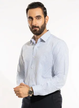 Stripes-White on Blue, Bamboo Formal Shirts