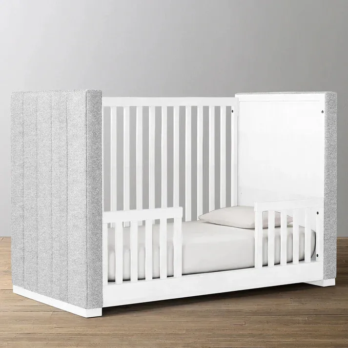 The Baby Atelier 100% Organic Upholstered Panel Crib White