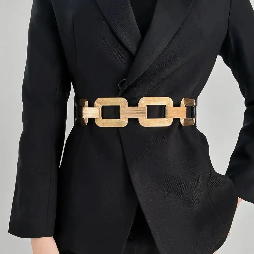 The New Gold Black Wide Belt Decoration