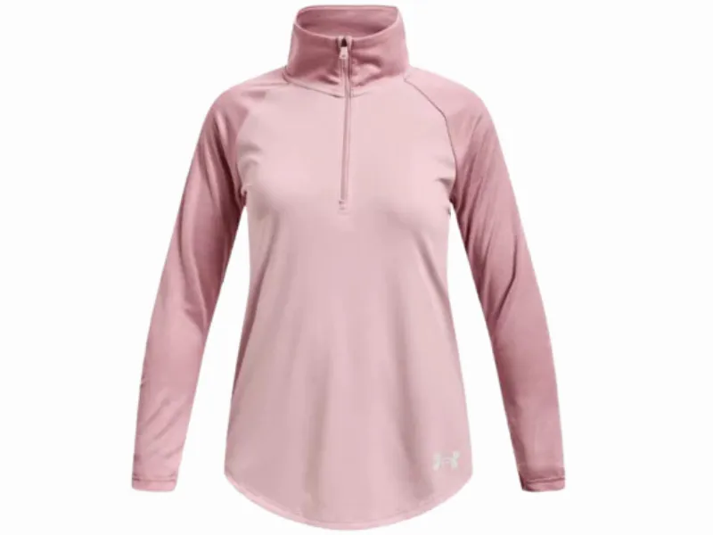 Under Armour Girls Tech Graphic 1/2 Zip (Pink 647)