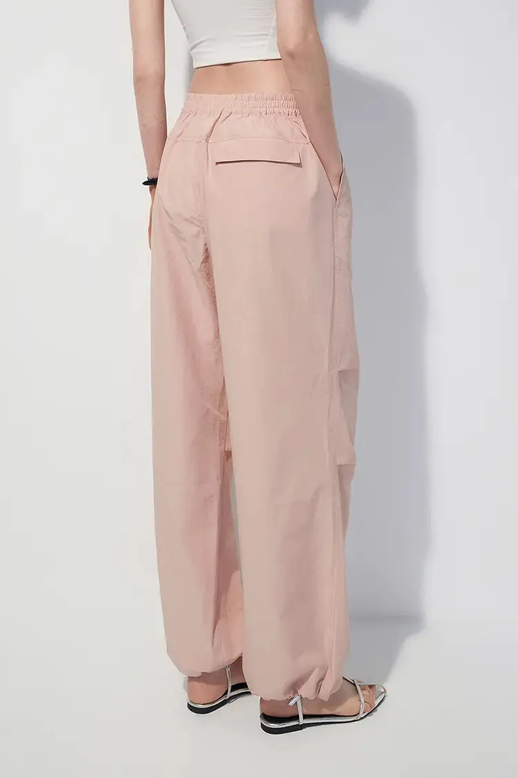 Wide-Leg Baggy Cargo Parachute Pants