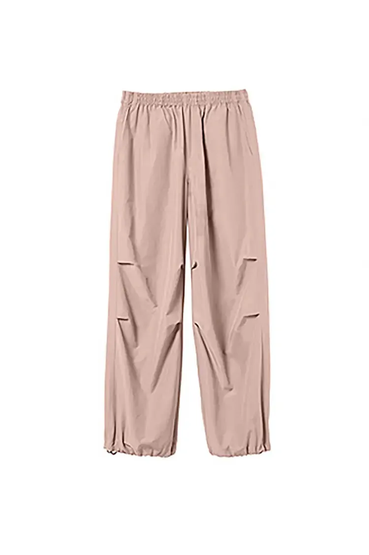 Wide-Leg Baggy Cargo Parachute Pants