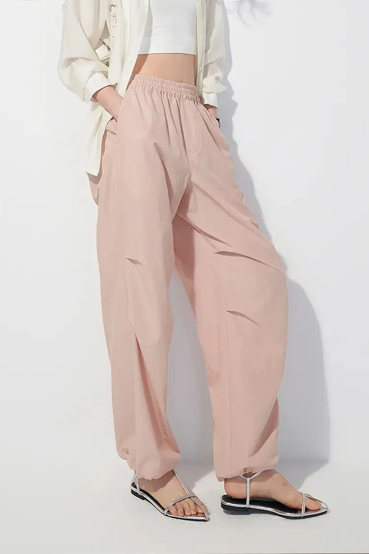 Wide-Leg Baggy Cargo Parachute Pants