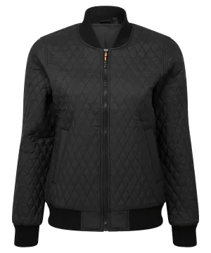 Womens quilted flight jacket | Black