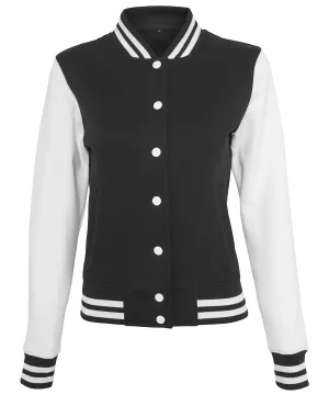 Womens sweat college jacket | Black/White