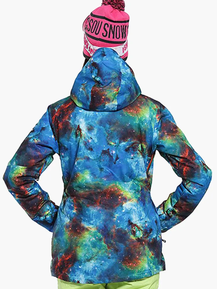 Women's Thermal Warm Waterproof Windproof Colorful Ski Jacket