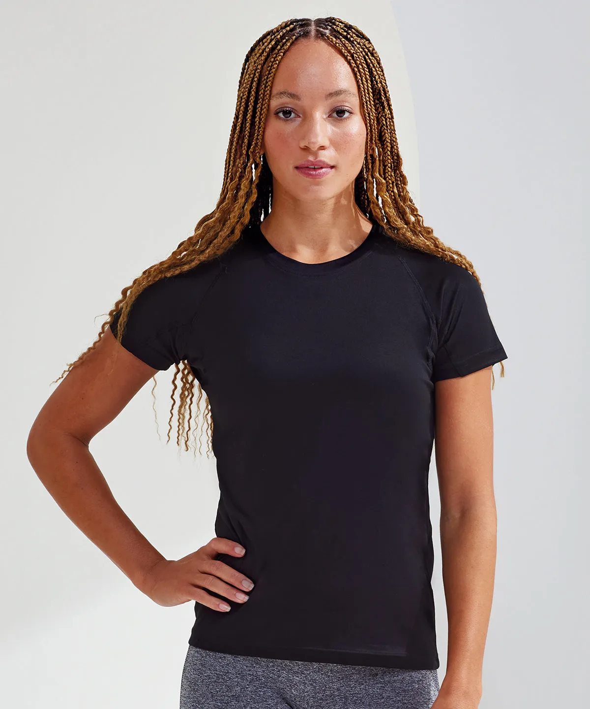 Womens TriDri® panelled tech tee | Black