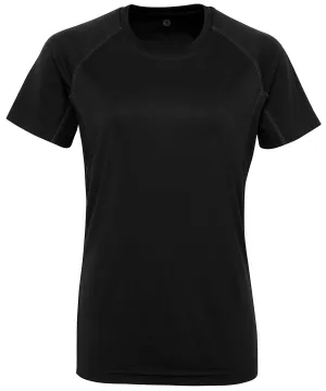 Womens TriDri® panelled tech tee | Black