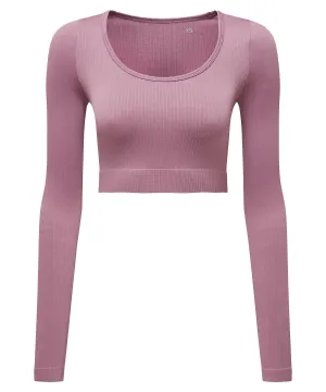 Womens TriDri® ribbed seamless 3D Fit crop top | Mauve